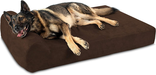 7" Pillow Top Orthopedic Dog Bed for Large and Extra Large Breed Dogs (Headrest Edition)