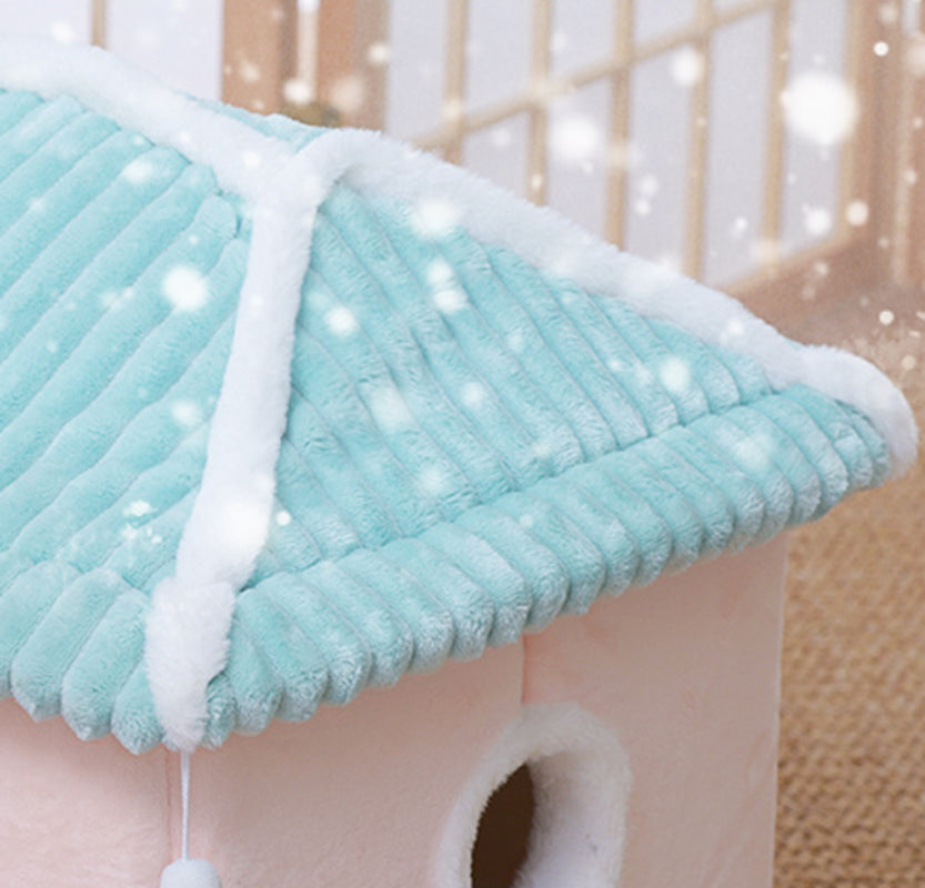 Cozy Enclosed Cat Villa - Removable & Washable Cat Bed for Ultimate Comfort