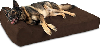 7" Pillow Top Orthopedic Dog Bed for Large and Extra Large Breed Dogs (Headrest Edition)