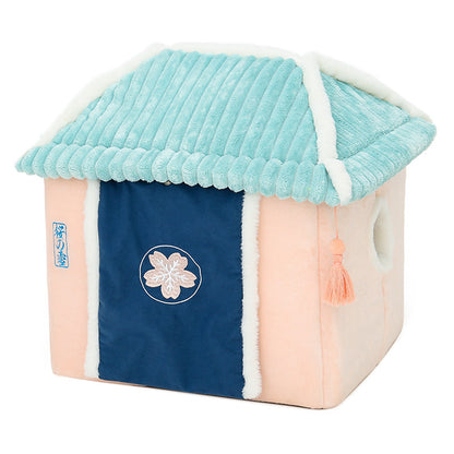 Cozy Enclosed Cat Villa - Removable & Washable Cat Bed for Ultimate Comfort